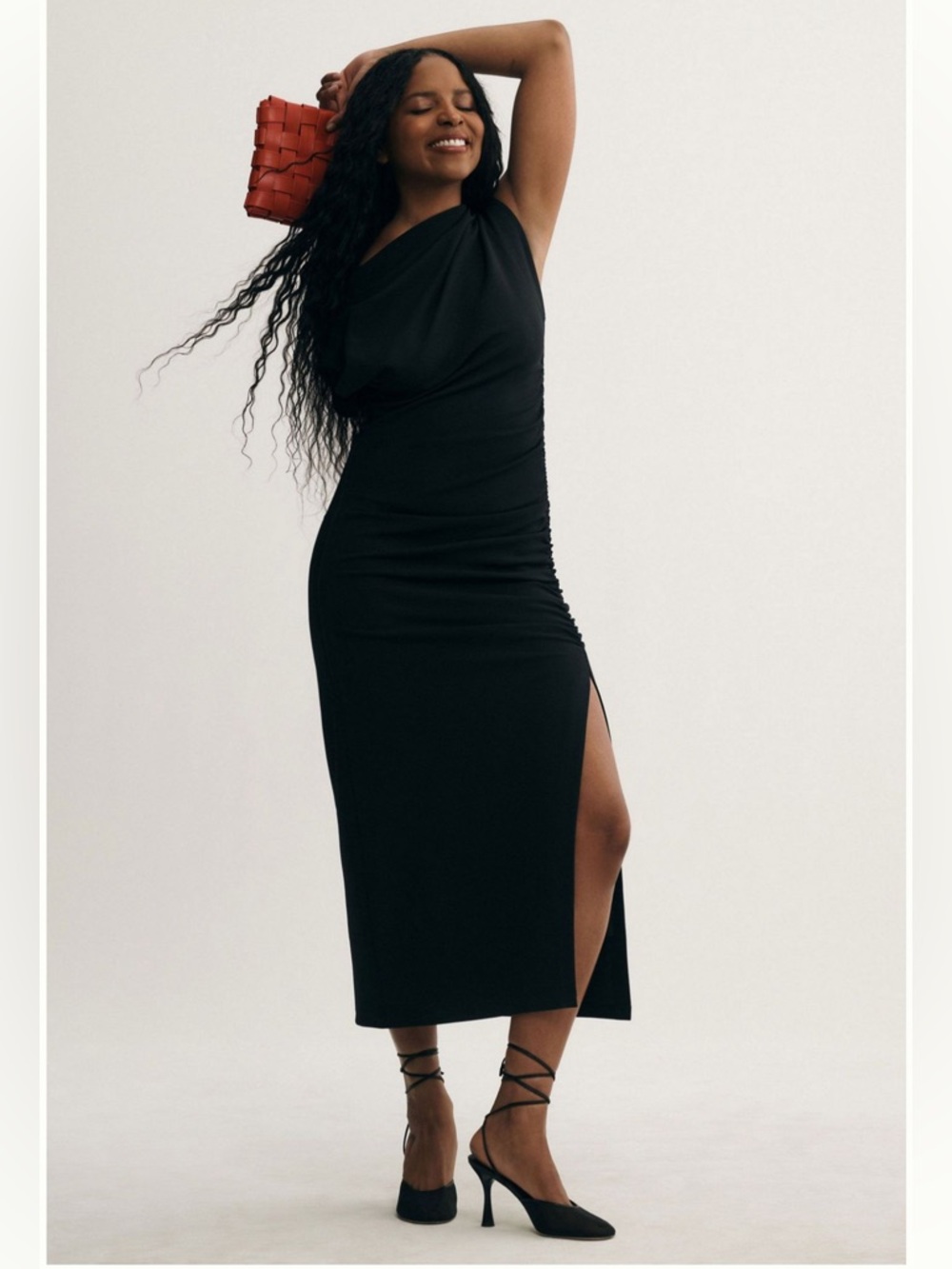 Anthropologie / Maya Adaptive - Cole Neck Elegant Black Midi Dress